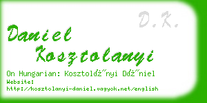 daniel kosztolanyi business card